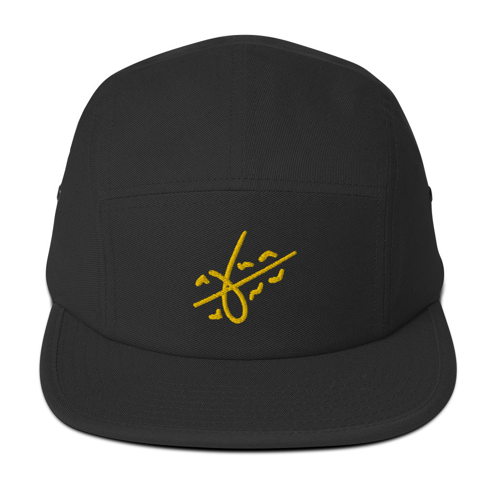 Mirror Five Panel Cap Black Gold