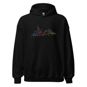 Neon Carnival Black Embroidered Hoodie