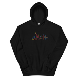 Neon Carnival Black Embroidered Hoodie