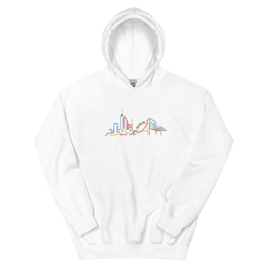 Neon Carnival White Embroidered Hoodie