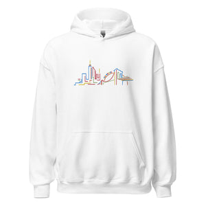 Neon Carnival White Embroidered Hoodie