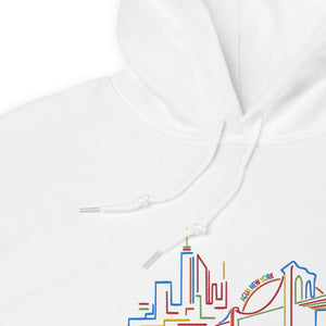 Neon Carnival White Embroidered Hoodie